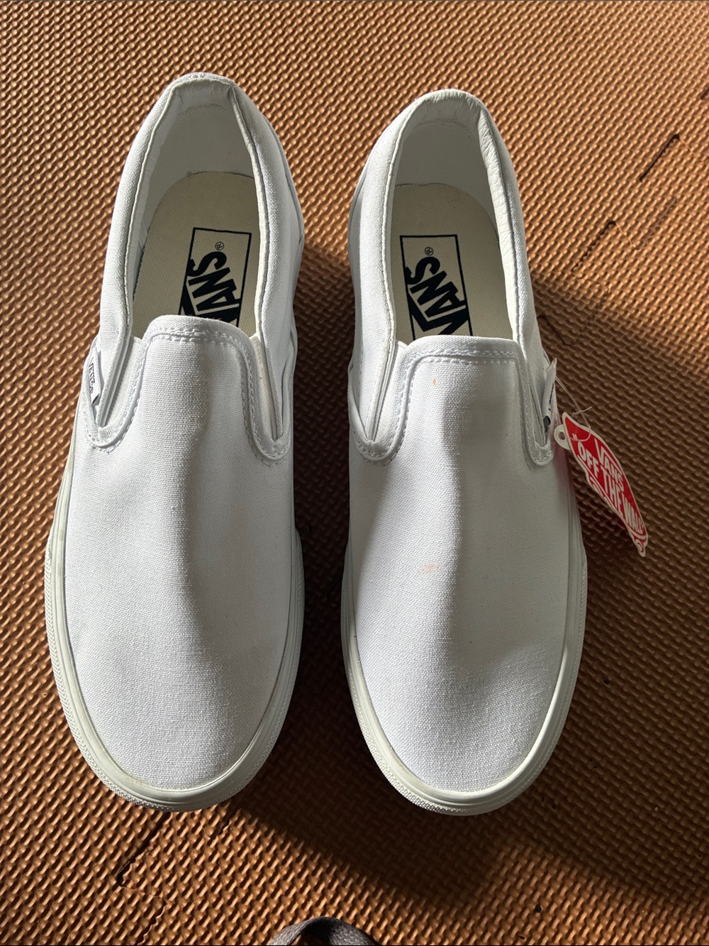 Vans Kids White Slip-On Canvas Sneakers